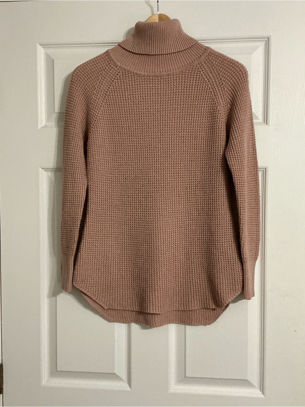 Kismet Dusty Rose Waffleknit Turtleneck Sweater